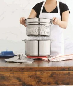 Le Creuset Classic Classic Stainless Steel Pasta Pot With Colander Insert -Meindlrab Store 96200520001000 LS00003 1280x1280