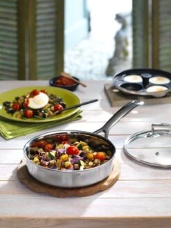 Le Creuset Classic Stainless Steel Saute Pan With Poaching Insert 17 Le Creuset Classic Stainless Steel Saute Pan With Poaching Insert -Meindlrab Store 96204220001000 LS00005 1280x1280