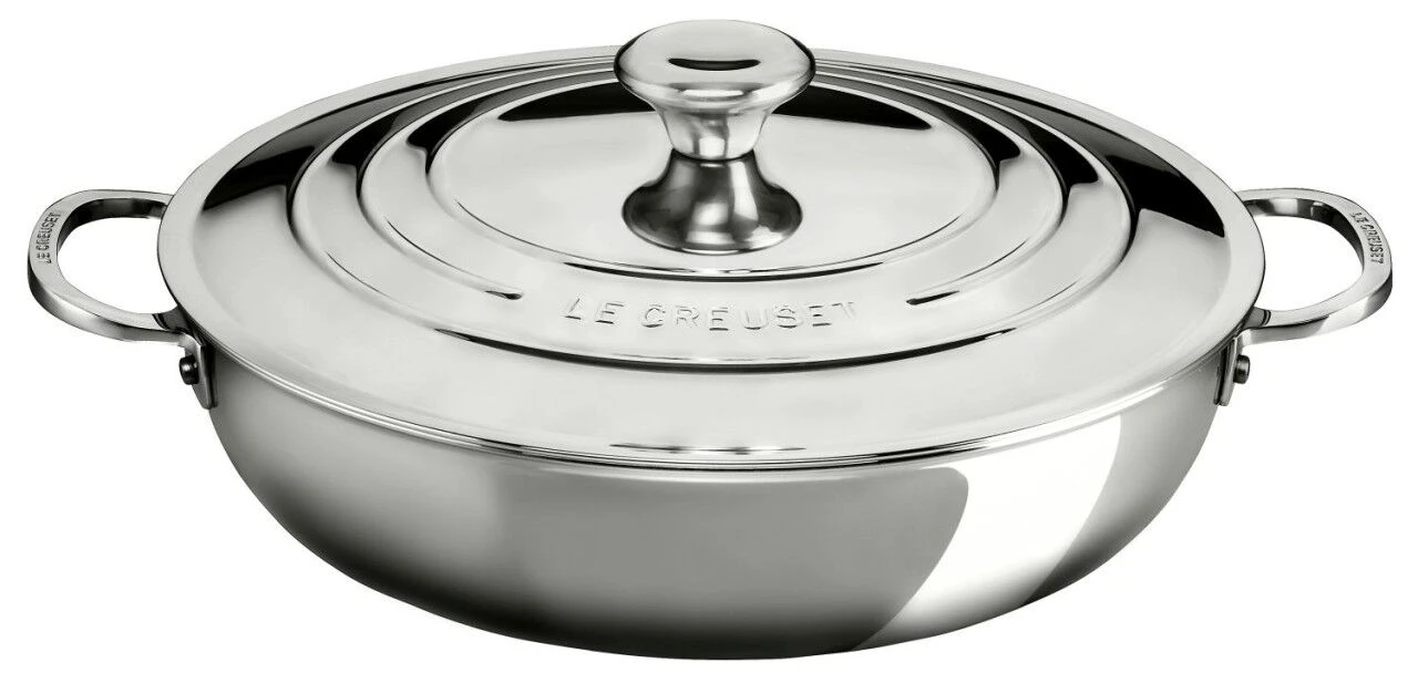 Le Creuset Stainless Steel Braiser With Lid 3 Le Creuset Stainless Steel Braiser With Lid